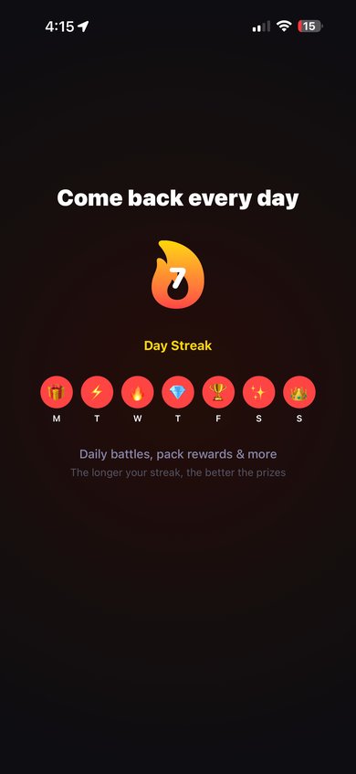 Daily rewards streak